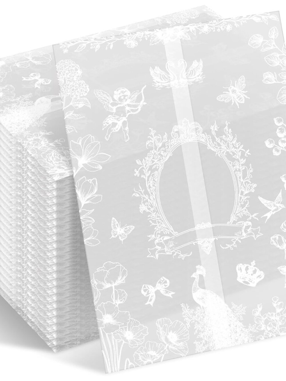 50 Pcs Vellum Jackets for 5x7 Invitations Bulk,Baroque